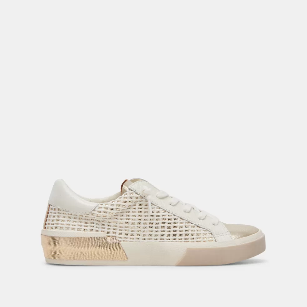 DOLCE VITA Zina Sneakers Bone Gold Woven