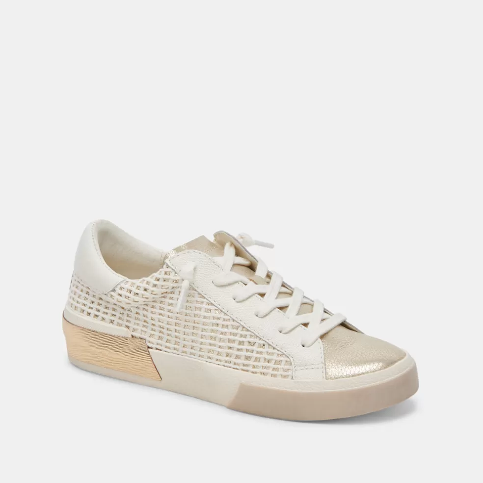 DOLCE VITA Zina Sneakers Bone Gold Woven