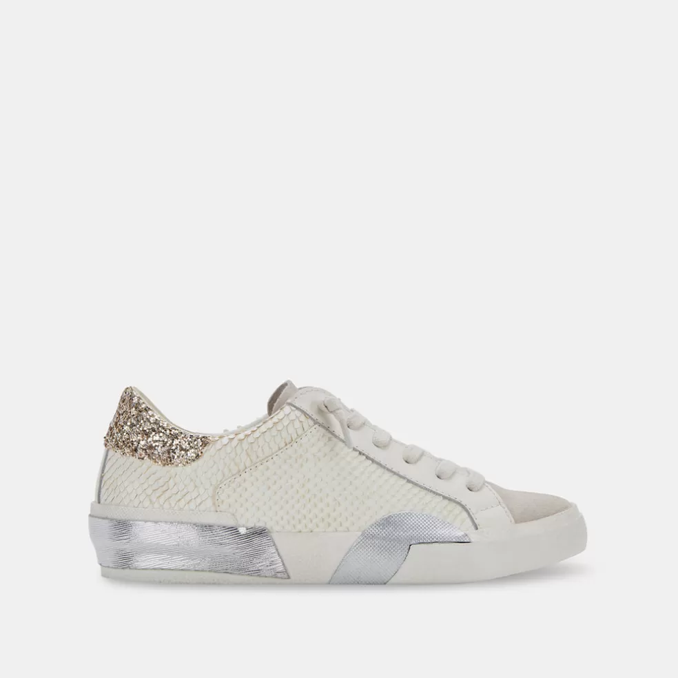 DOLCE VITA Zina Sneakers Off White Embossed Leather