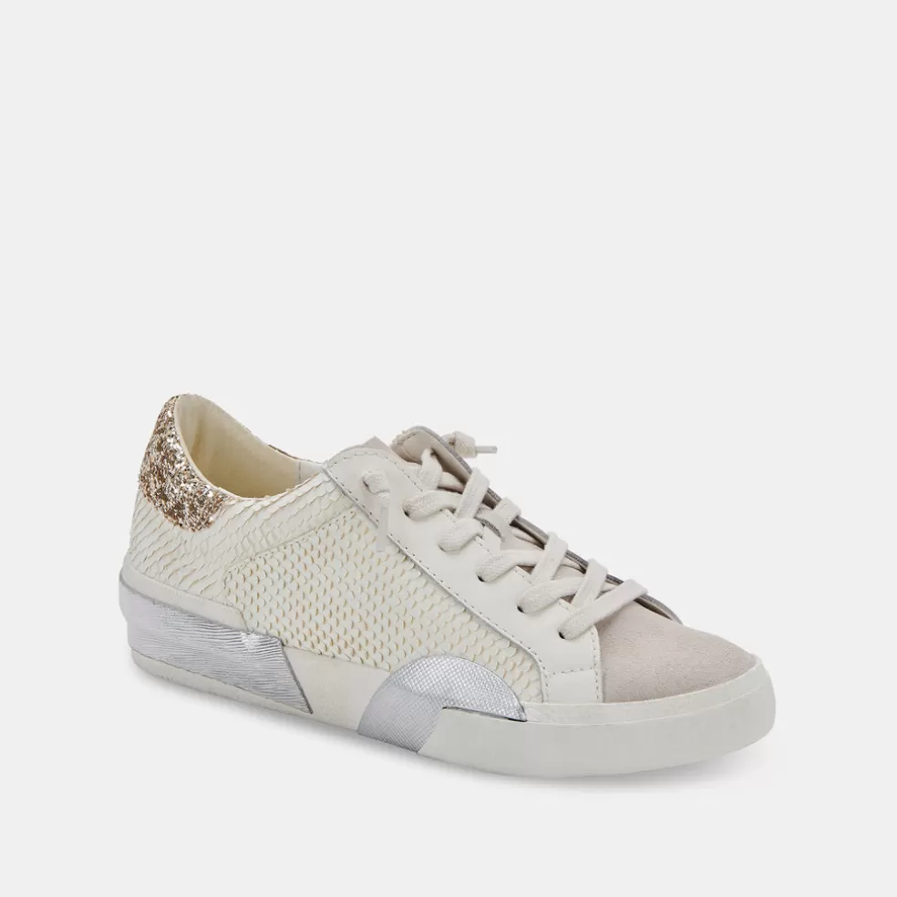 DOLCE VITA Zina Sneakers Off White Embossed Leather