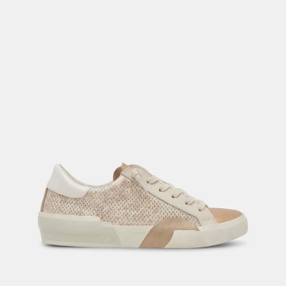 DOLCE VITA Zina Sneakers Sand Embossed Leather
