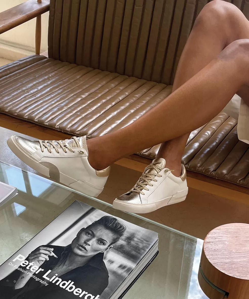 DOLCE VITA Zina Sneakers White Gold Leather