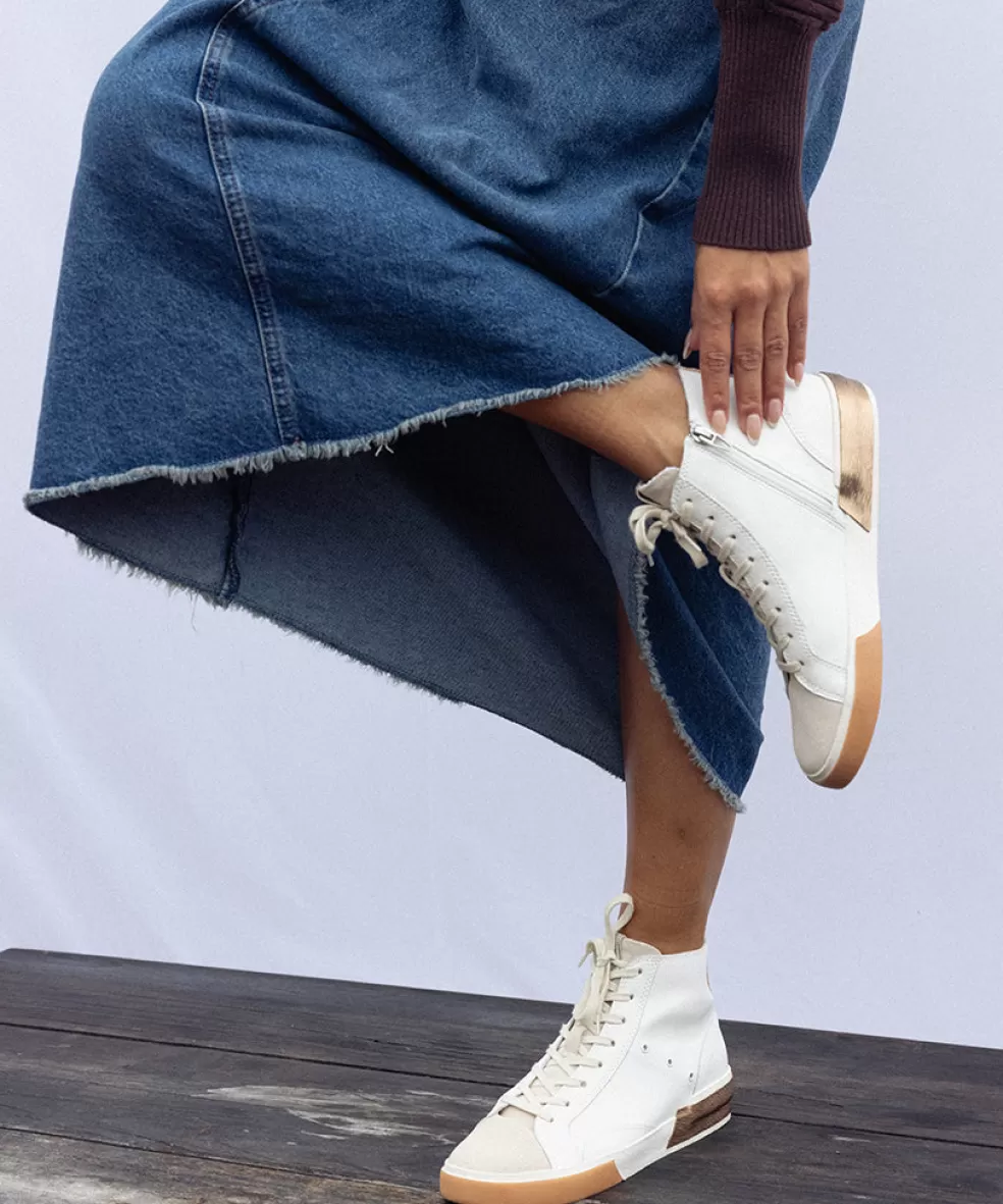 DOLCE VITA Zohara Sneakers White Tan Leather